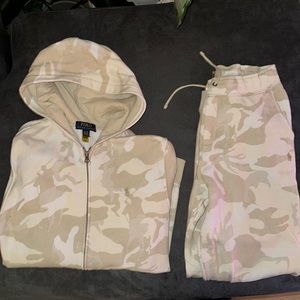 Polo Ralph Lauren Pony Camo Fleece Zip Hoodie & joggers